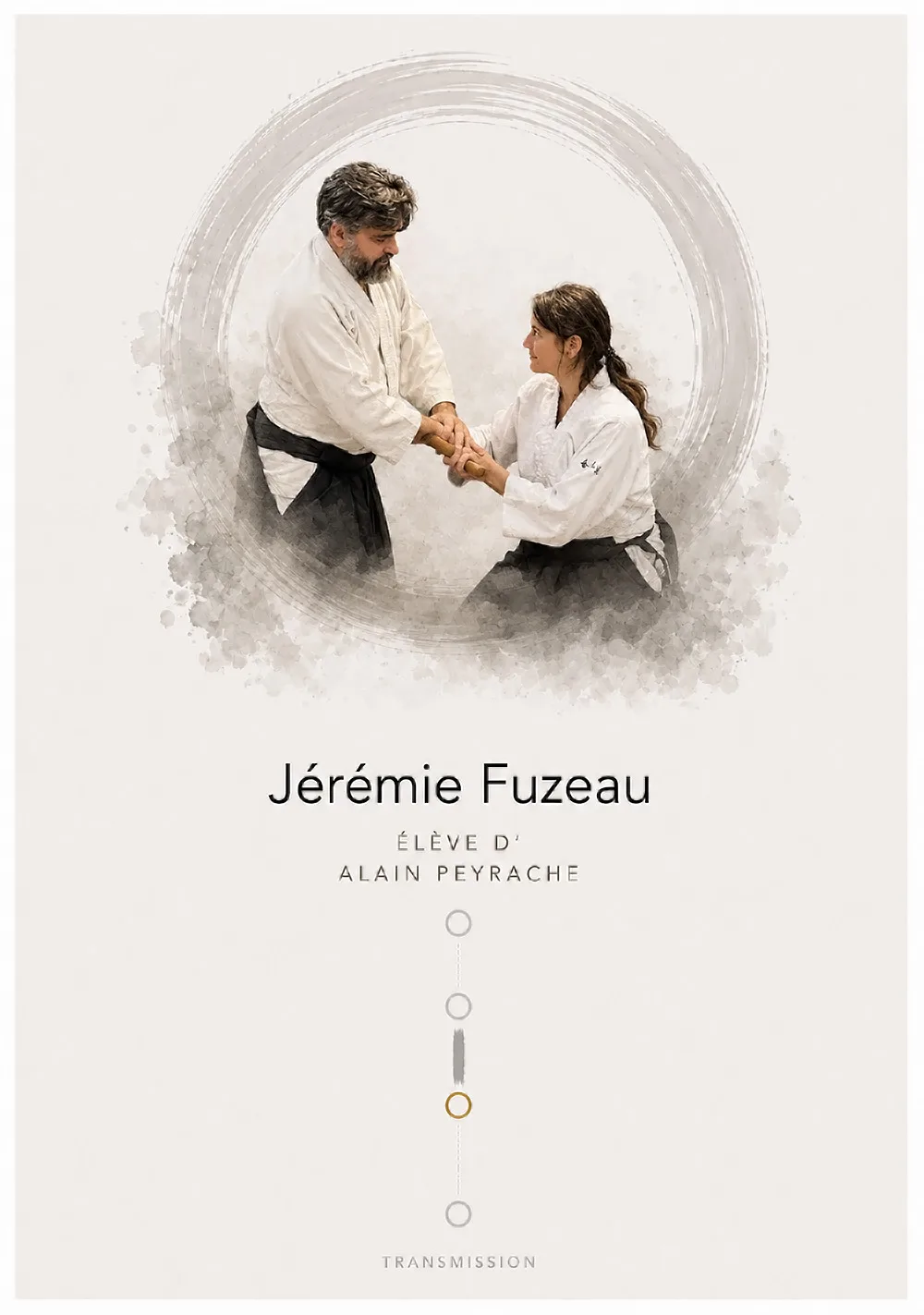 Jérémie Fuzeau, élève d'Alain Peyrache, pratique une technique traditionnelle d'aïkido.